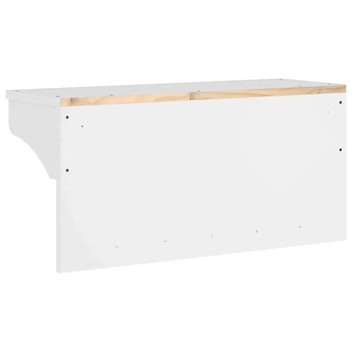 Væghængt knagerække SANDNES 87x30x42 cm massivt fyrretræ hvid