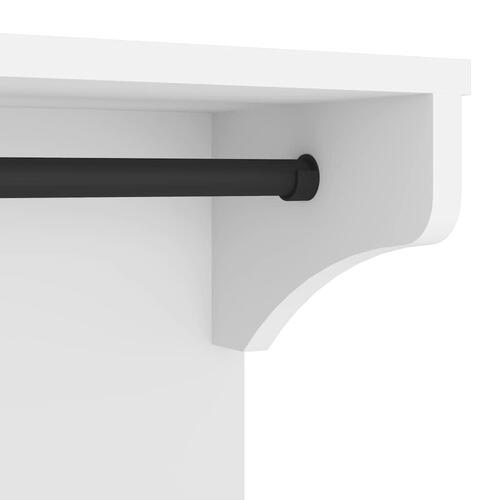 Væghængt knagerække SANDNES 87x30x42 cm massivt fyrretræ hvid