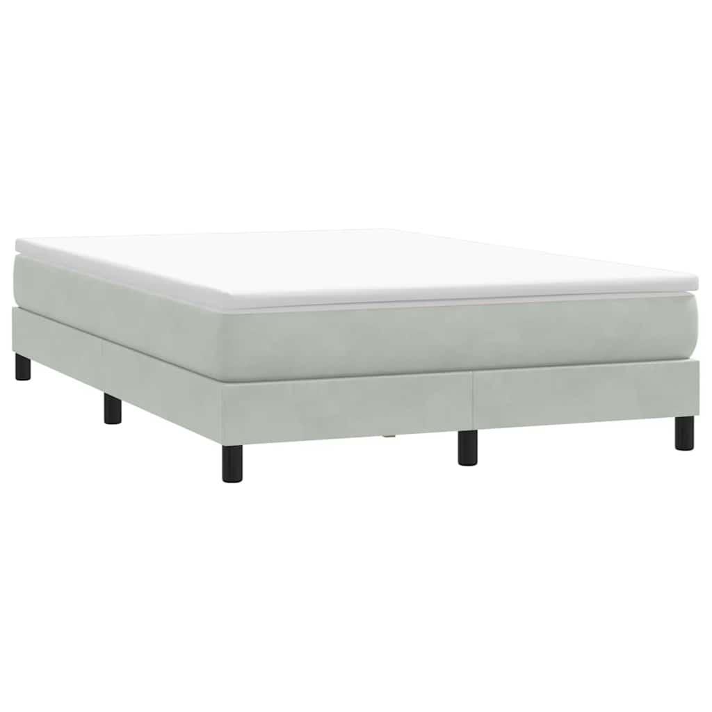 Kontinentalseng uden madras 140x210 cm fløjl lysegrå billede