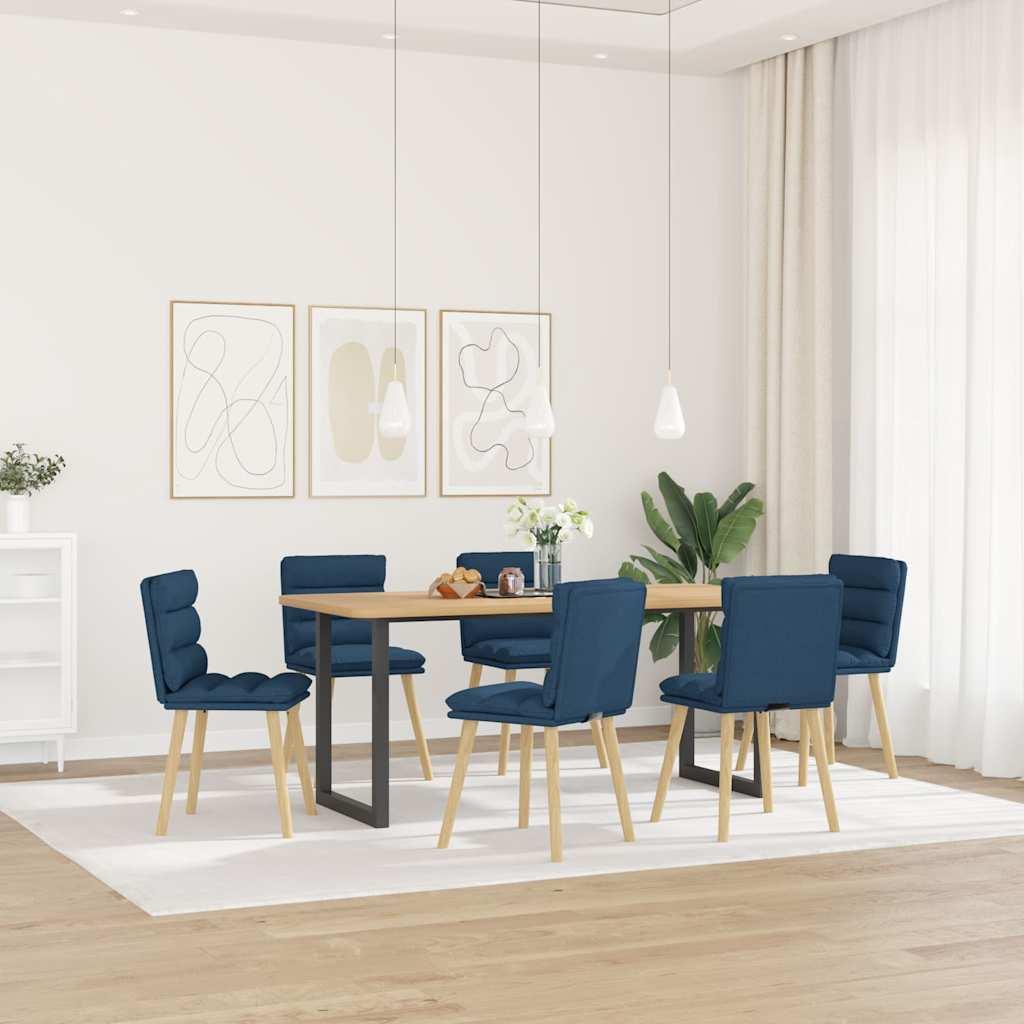Spisebordsstole 6 stk. stof blå