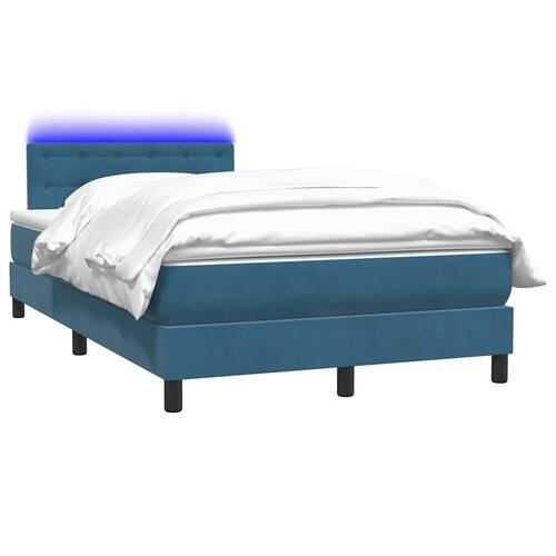 Kontinentalseng med madras 120x210 cm fløjl mørkeblå