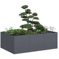 Plantekasse 120x80x40 cm stål antracitgrå