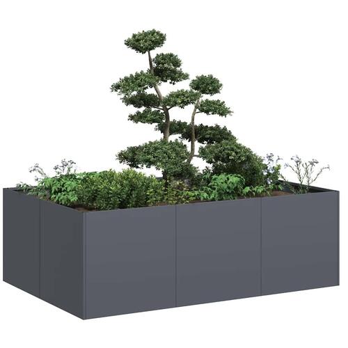 Plantekasse 120x80x40 cm stål antracitgrå