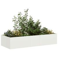 Plantekasse 200x80x40 cm stål hvid