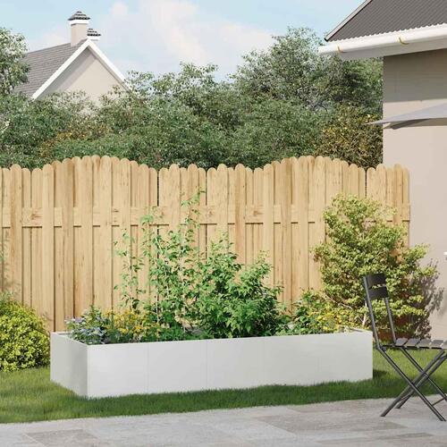 Plantekasse 200x80x40 cm stål hvid