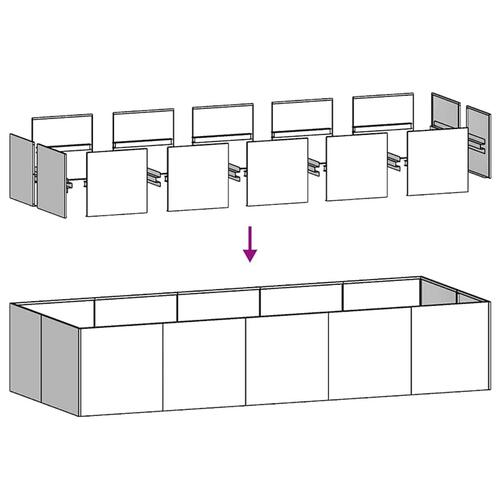 Plantekasse 200x80x40 cm stål hvid
