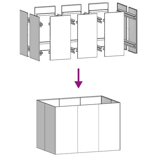 Plantekasse 120x80x80 cm stål sort