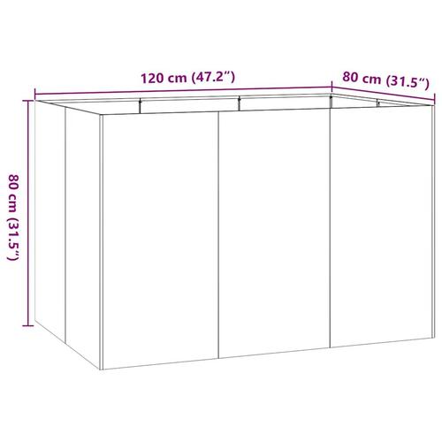 Plantekasse 120x80x80 cm stål sort