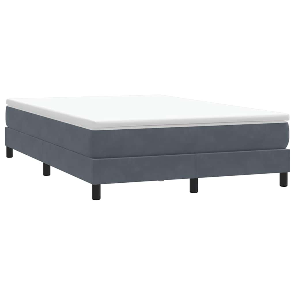 Kontinentalseng uden madras 140x210 cm fløjl mørkegrå