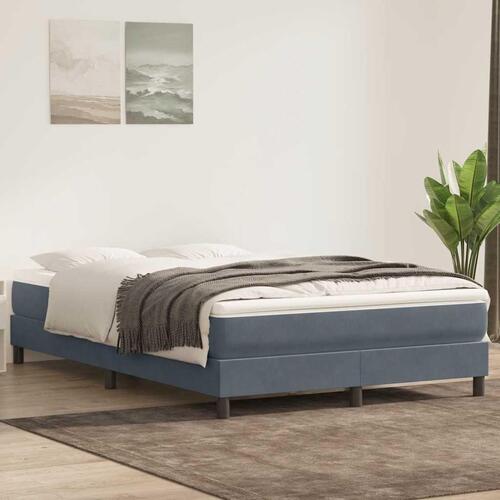 Kontinentalseng uden madras 140x210 cm fløjl mørkegrå