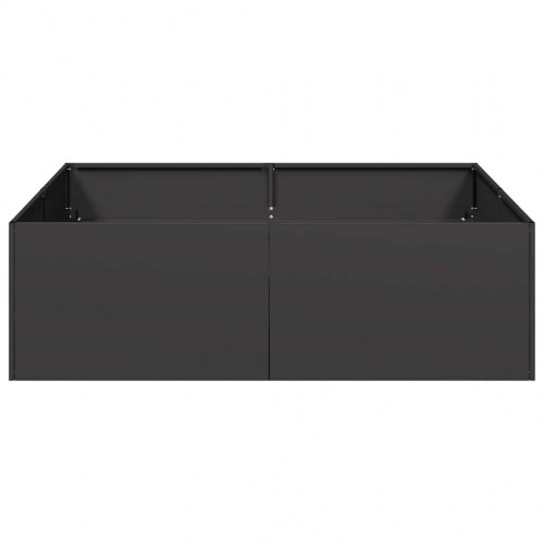 Plantekasse 100 × 100 × 30 cm i sort stål - højbed til have og terrasse