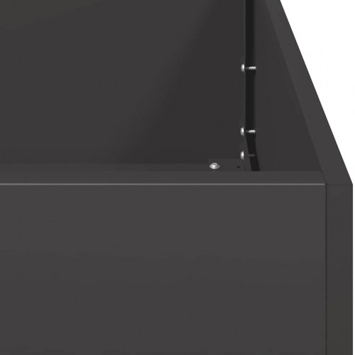 Plantekasse 100 × 100 × 30 cm i sort stål - højbed til have og terrasse