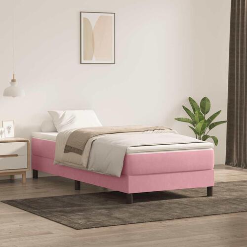 Kontinentalseng uden madras 100x210 cm fløjl lyserød