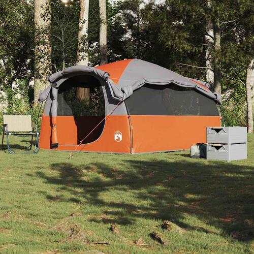 6-personers campingtelt vandafvisende grå og orange