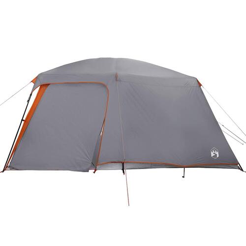 5-personers campingtelt med fortelt vandafvisende kuppel grå&orange