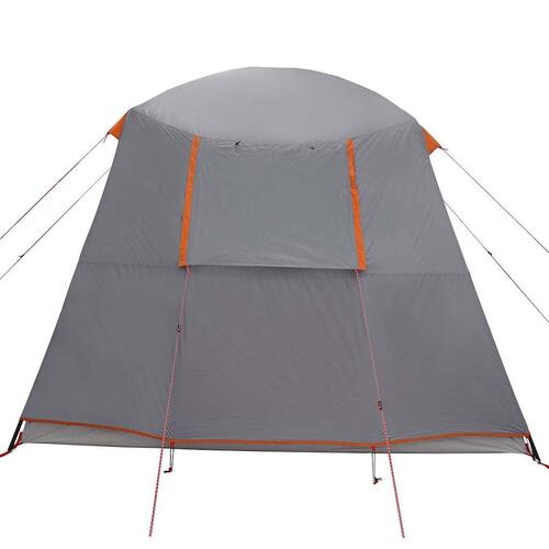 5-personers campingtelt med fortelt vandafvisende kuppel grå&orange