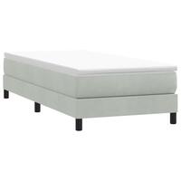 Kontinentalseng uden madras 90x210 cm fløjl lysegrå