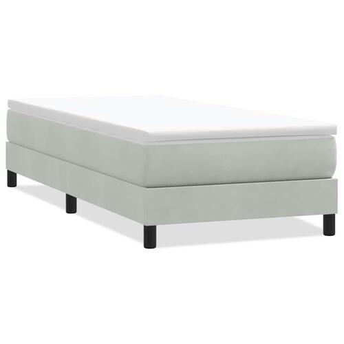 Kontinentalseng uden madras 90x210 cm fløjl lysegrå