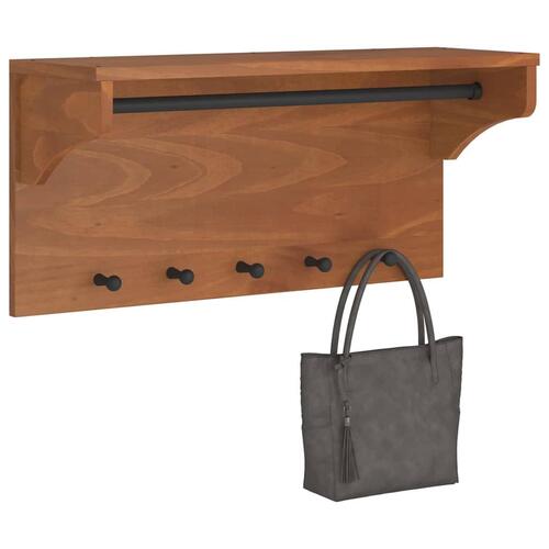 Væghængt knagerække SANDNES 87x30x42 cm massivt fyrretræ