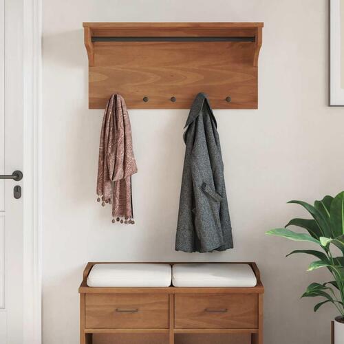 Væghængt knagerække SANDNES 87x30x42 cm massivt fyrretræ