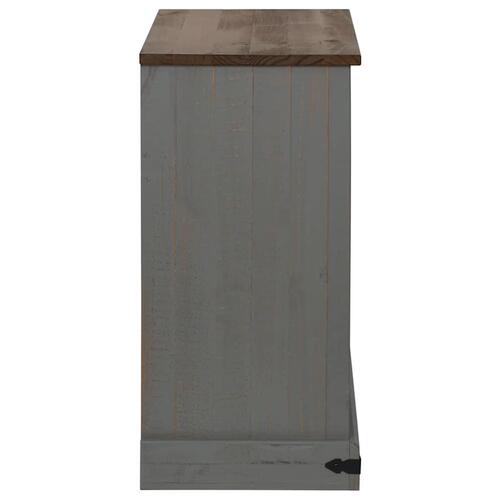 Skænk HALDEN med skydedør 80x40x80 cm massivt træ grå