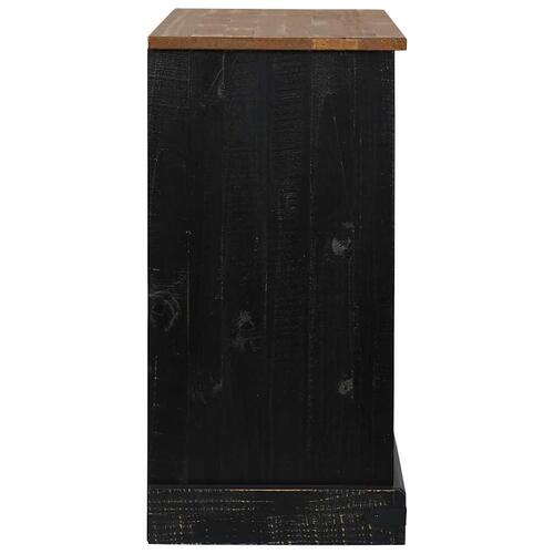 Skænk HALDEN 2 skydedøre 112x40x80 cm massivt træ sort