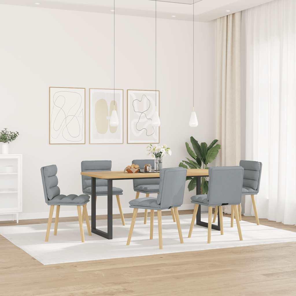 Spisebordsstole 6 stk. stof lysegrå