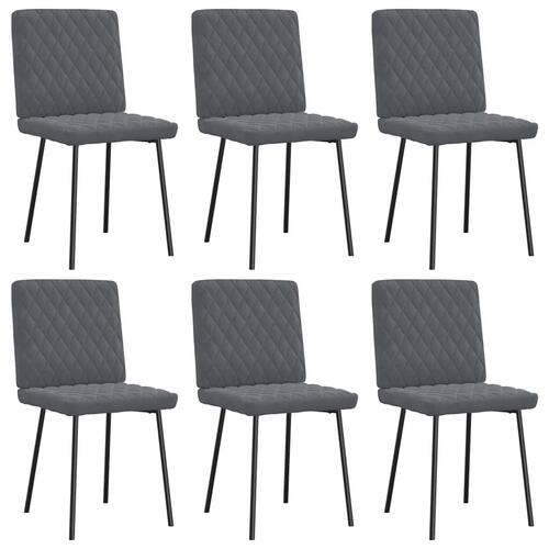 Spisebordsstole 6 stk. velour mørkegrå