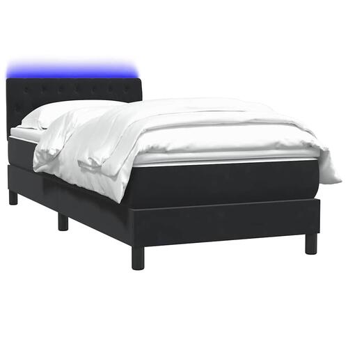 Kontinentalseng med madras 90x210 cm fløjl sort