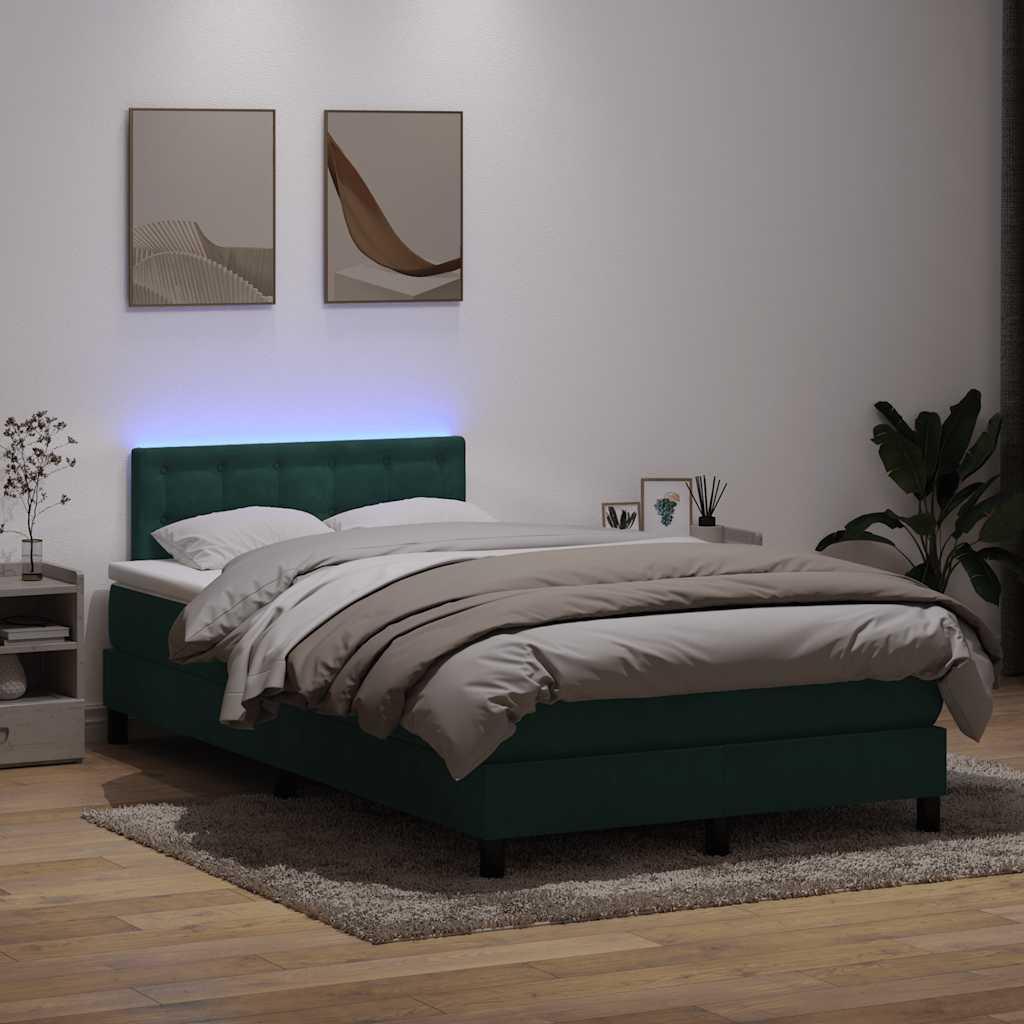 Kontinentalseng med madras 120x210 cm fløjl mørkegrøn