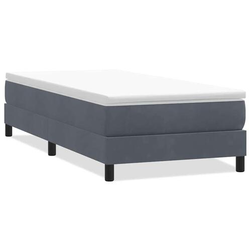 Kontinentalseng uden madras 90x210 cm fløjl mørkegrå