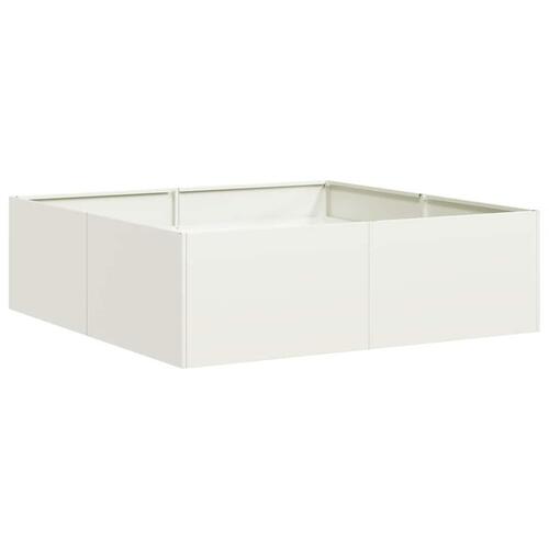 Plantekasse 100x100x30 cm stål hvid