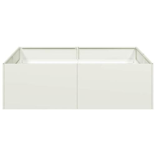 Plantekasse 100x100x30 cm stål hvid