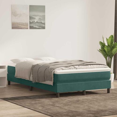 Kontinentalseng uden madras 120x210 cm fløjl mørkegrøn