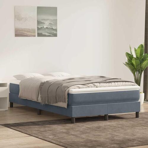 Kontinentalseng uden madras 120x210 cm fløjl mørkegrå