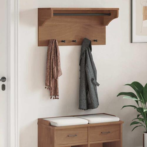 Væghængt knagerække SANDNES 87x30x42 cm massivt fyrretræ