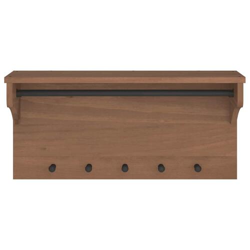 Væghængt knagerække SANDNES 87x30x42 cm massivt fyrretræ
