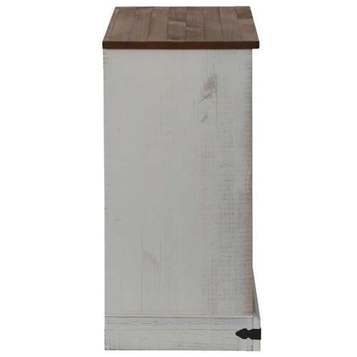Skænk HALDEN med skydedør 80x40x80 cm massivt træ hvid