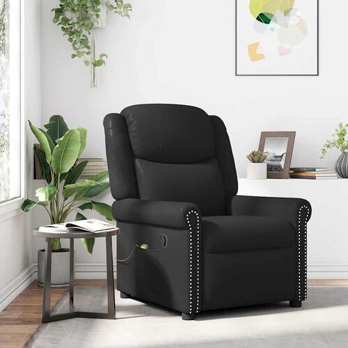 Massagestol kunstlæder blank sort