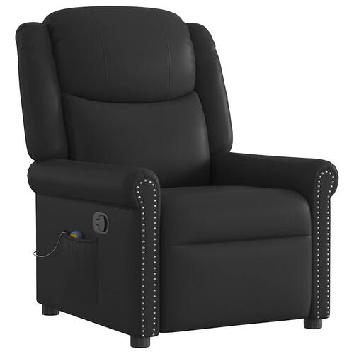 Massagestol kunstlæder blank sort