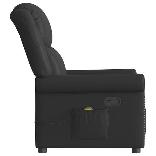 Massagestol kunstlæder blank sort