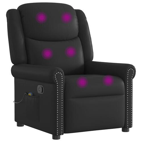 Massagestol kunstlæder blank sort