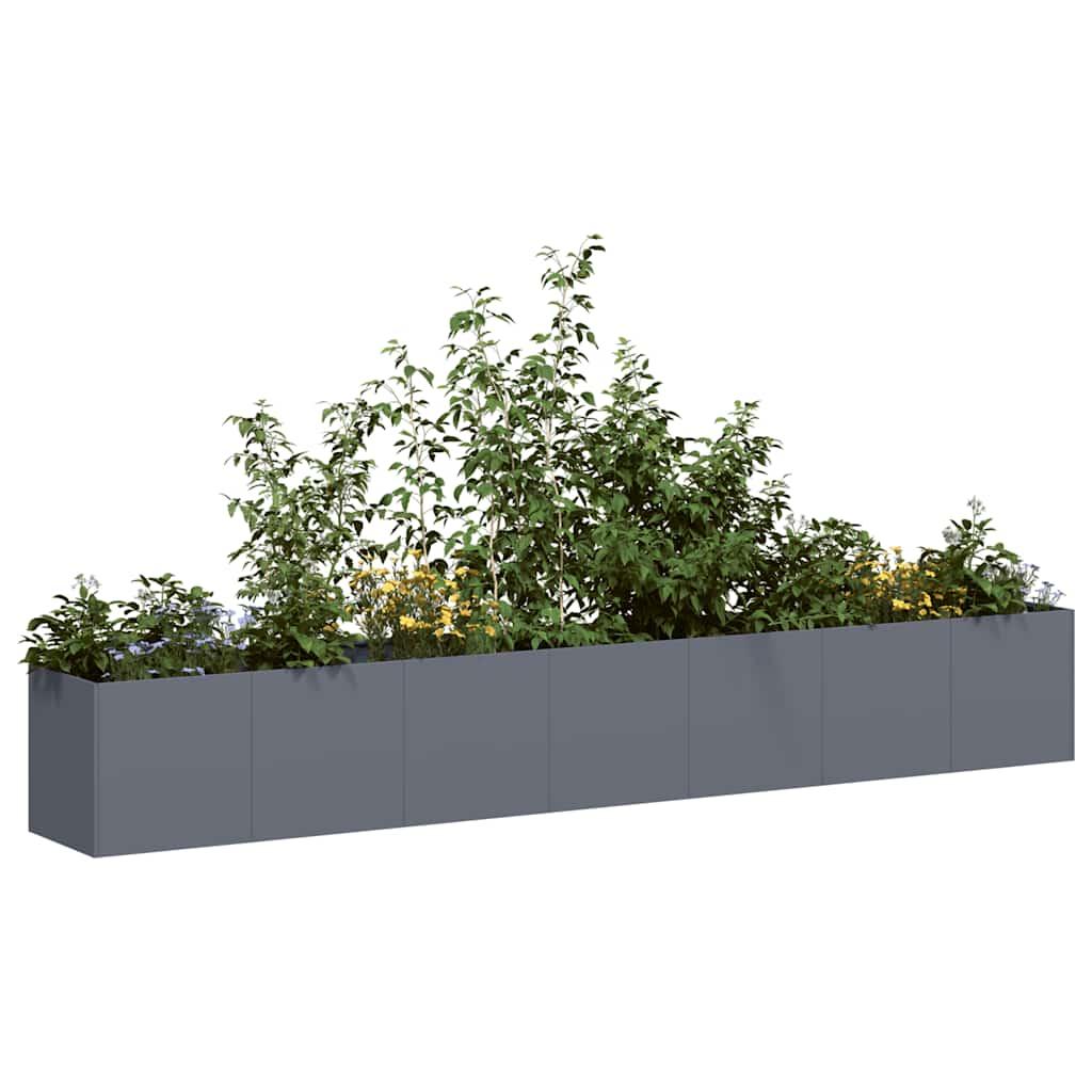 Plantekasse antracitgrå 280x40x40 cm koldvalset stål