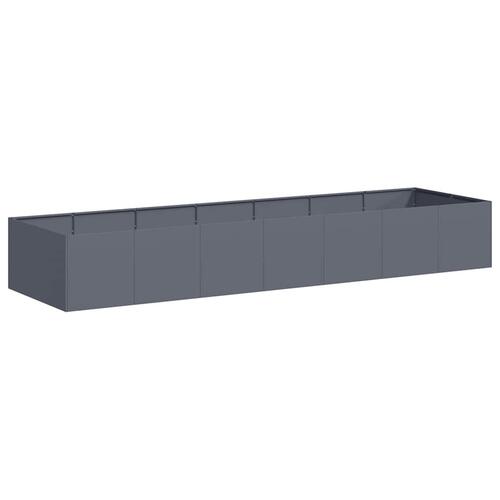Plantekasse 280x80x40 cm stål antracitgrå