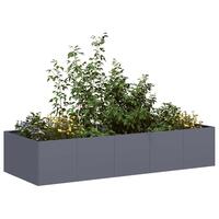 Plantekasse 200x80x40 cm stål antracitgrå
