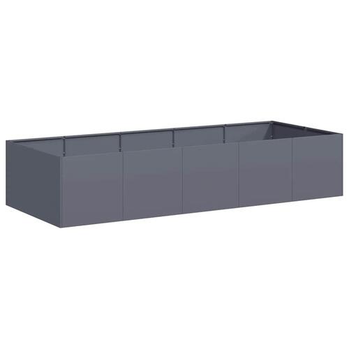 Plantekasse 200x80x40 cm stål antracitgrå