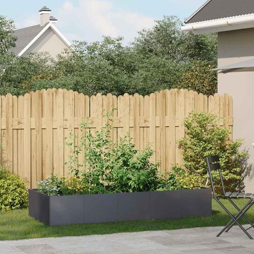 Plantekasse 200x80x40 cm stål antracitgrå