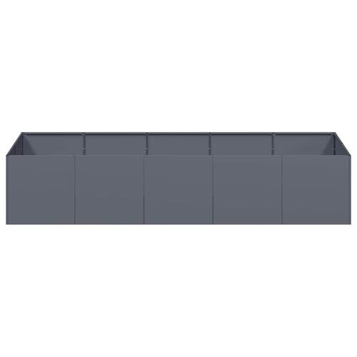 Plantekasse 200x80x40 cm stål antracitgrå