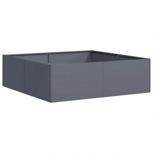 Plantekasse 100 × 100 × 30 cm i stål - antracitgrå