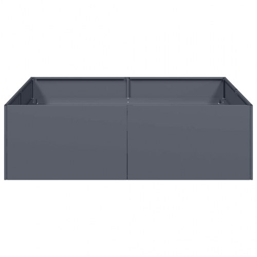Plantekasse 100 × 100 × 30 cm i stål - antracitgrå